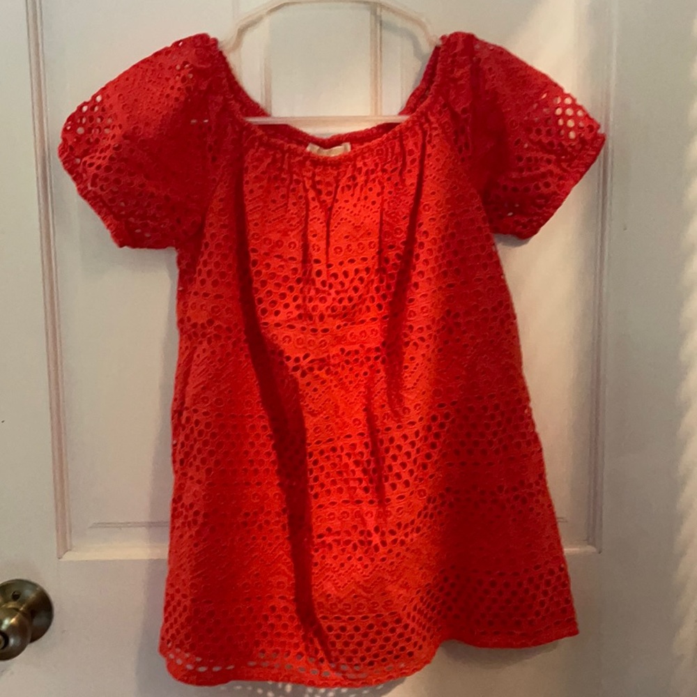 Michael Michael Korea off the shoulder coral top